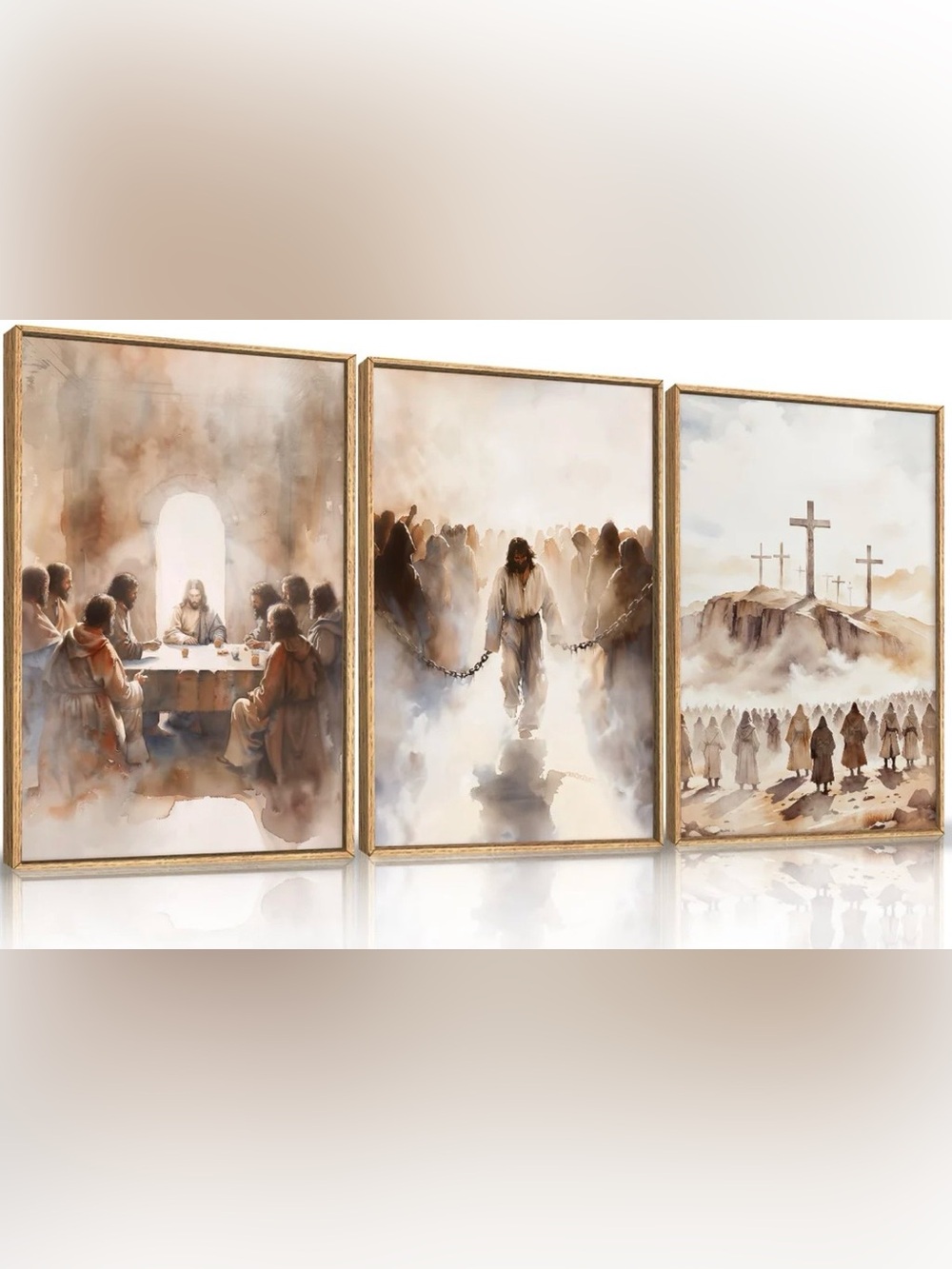 NWT Neutral Religious Wall Art Set